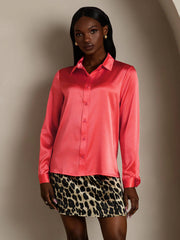 Clearance - 19Momme Silk Lapel Collar Long Sleeve Women's Shirt
