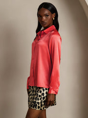 Clearance - 19Momme Silk Lapel Collar Long Sleeve Women's Shirt