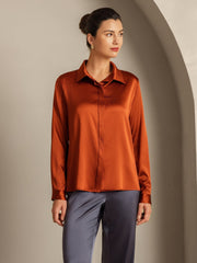 Clearance - 19Momme Silk Long Sleeve Lapel Collar Women's Shirt