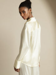 Clearance - 19Momme Silk Long Sleeve Notch Collar Women's Shirt