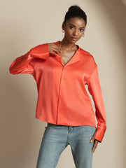 Clearance - 19Momme Silk Long Sleeve Notch Collar Women's Shirt