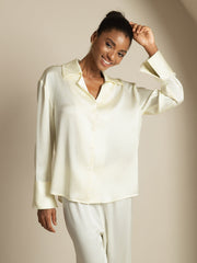 Clearance - 19Momme Silk Long Sleeve Notch Collar Women's Shirt