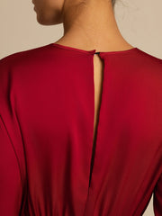 Clearance - 19Momme Silk  Ruffle Sleeves Short A-Line Flowy Dress