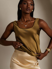Clearance - 19Momme Silk Sleeveless U Neck Women's Tank Top