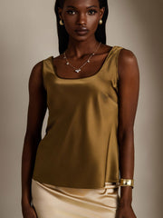 Clearance - 19Momme Silk Sleeveless U Neck Women's Tank Top
