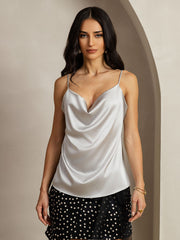 Clearance - 19Momme Silk Spaghetti Strap Cowl Neck Camisoles
