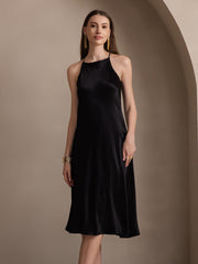Clearance - 19Momme Silk Spaghetti straps Maxi Dress