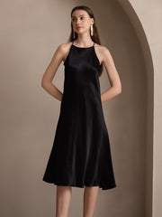 Clearance - 19Momme Silk Spaghetti straps Maxi Dress