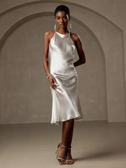 Clearance - 19Momme Silk Spaghetti straps Maxi Dress