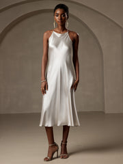 Clearance - 19Momme Silk Spaghetti straps Maxi Dress