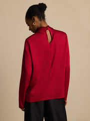 Clearance - 19Momme Silk Women's Turtle Neck Long Sleeve Top