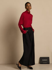 Clearance - 19Momme Silk Women's Turtle Neck Long Sleeve Top