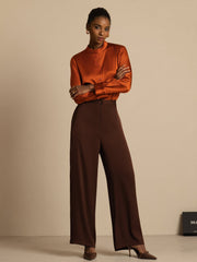 Clearance - 19Momme Silk Women’s Wide-Leg High-Waist Business Casual Pants