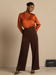 Clearance - 19Momme Silk Women’s Wide-Leg High-Waist Business Casual Pants