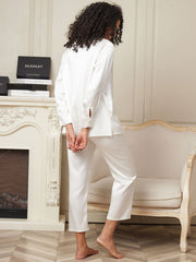 Clearance - 22Momme Pure Silk Casual Long Sleeve Women's Pajamas Set