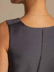 Clearance - 32Momme Silk-Wool Blend Women's V Neck Vest with Button Design