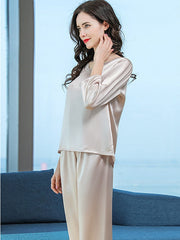 Clearance - Laced Pure Silk Pajamas Set