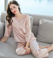 Clearance - Laced Pure Silk Pajamas Set