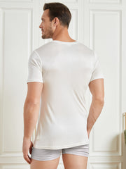 Clearance - Mens Basic V-Neck Silk Knitted Tee