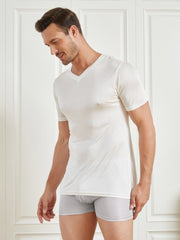 Clearance - Mens Basic V-Neck Silk Knitted Tee