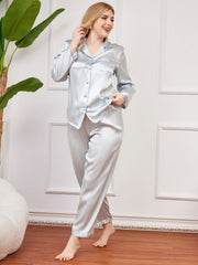 Clearance - Plus Size Pure Silk Button-Up Women’s Pajamas
