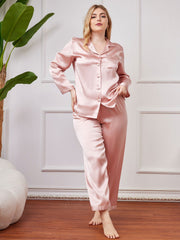 Clearance - Plus Size Pure Silk Button-Up Women’s Pajamas