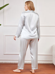 Clearance - Plus Size Pure Silk Button-Up Women’s Pajamas