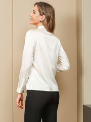 Clearance - Pure Silk Bow-tie Neck Blouse