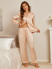 Clearance - Pure Silk Casual Button Up Womens Pajamas 2Pcs