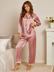 Clearance - Pure Silk Casual Button Up Womens Pajamas 2Pcs