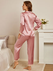 Clearance - Pure Silk Casual Button Up Womens Pajamas 2Pcs