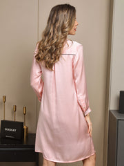 Clearance - Pure Silk Contra Trim Nightshirt