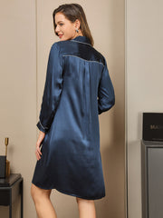 Clearance - Pure Silk Contra Trim Nightshirt