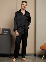 Clearance - Pure Silk Long Sleeve Men's Pajamas Set