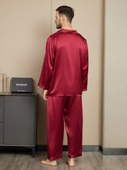 Clearance - Pure Silk Long Sleeve Men's Pajamas Set