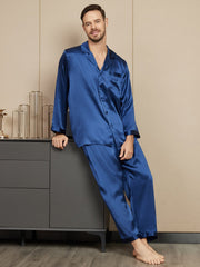 Clearance - Pure Silk Long Sleeve Men's Pajamas Set