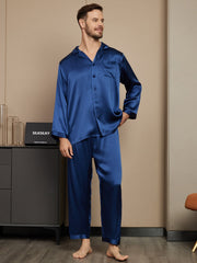 Clearance - Pure Silk Long Sleeve Men's Pajamas Set