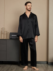 Clearance - Pure Silk Long Sleeve Men's Pajamas Set