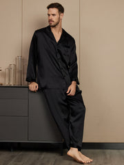 Clearance - Pure Silk Long Sleeve Men's Pajamas Set