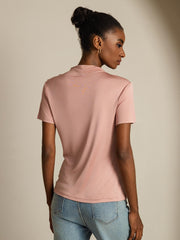 Clearance - Pure Silk Short Sleeve Mock Women's T-Shirt