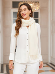 Clearance - Pure Wool Scarf w/ Fringed Decoration 180x35cm/70.9