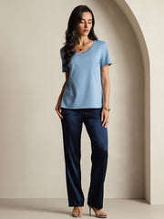 Clearance - Silk Blend V-neck Women's T-Shirt