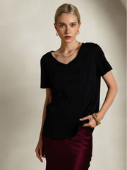 Clearance - Silk Blend V-neck Women's T-Shirt