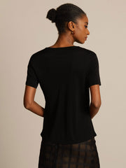 Clearance - Silk Jersey Short Sleeve Round Neck Women's T-Shirt