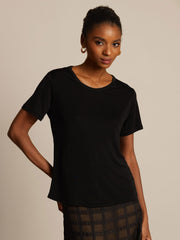 Clearance - Silk Jersey Short Sleeve Round Neck Women's T-Shirt