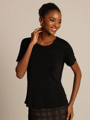 Clearance - Silk Jersey Short Sleeve Round Neck Women's T-Shirt
