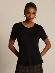 Clearance - Silk Jersey Short Sleeve Round Neck Women's T-Shirt