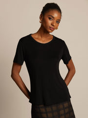 Clearance - Silk Jersey Short Sleeve Round Neck Women's T-Shirt