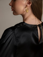 Clearance(US Warehouse) - 19Momme Silk Long Sleeve Boat Neck Blouse