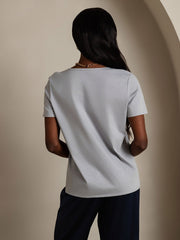 Clearance(US Warehouse) - Silk Blend U-Neck Women's T-Shirt